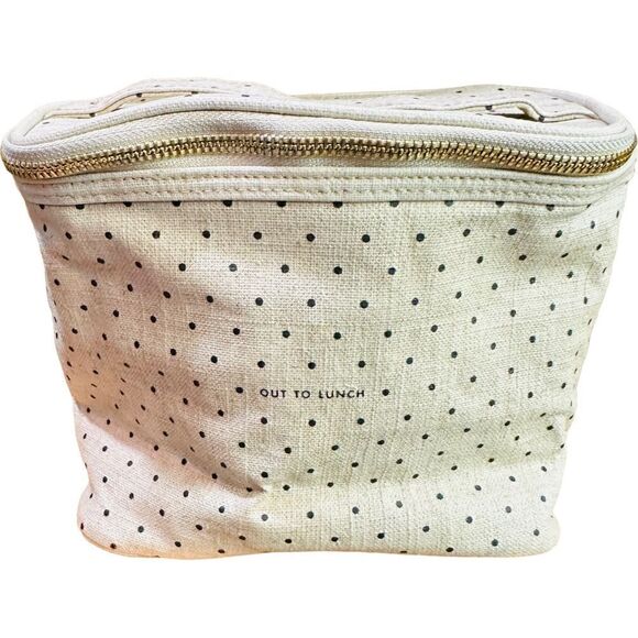 KATE SPADE NEW YORK Polka Dot Zip Up Lunch Tote Out To Lunch Box Bag - Picture 1 of 1